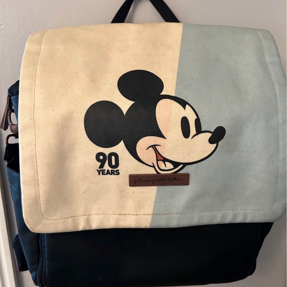 Mickey Mouse Canvas Backpack - Black and Cream